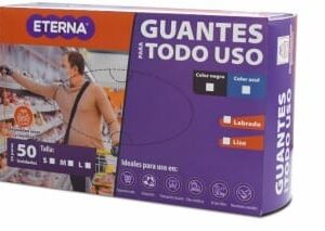 Guante Latex Corto Todo Uso Azul 50und Eterna