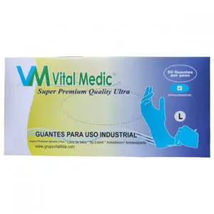 Guante Nitrilo Industrial Azul 9.0gr 50und Vital Medic