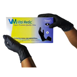 Guante Nitrilo Industrial Negro 9.0gr 50und Vital Medic